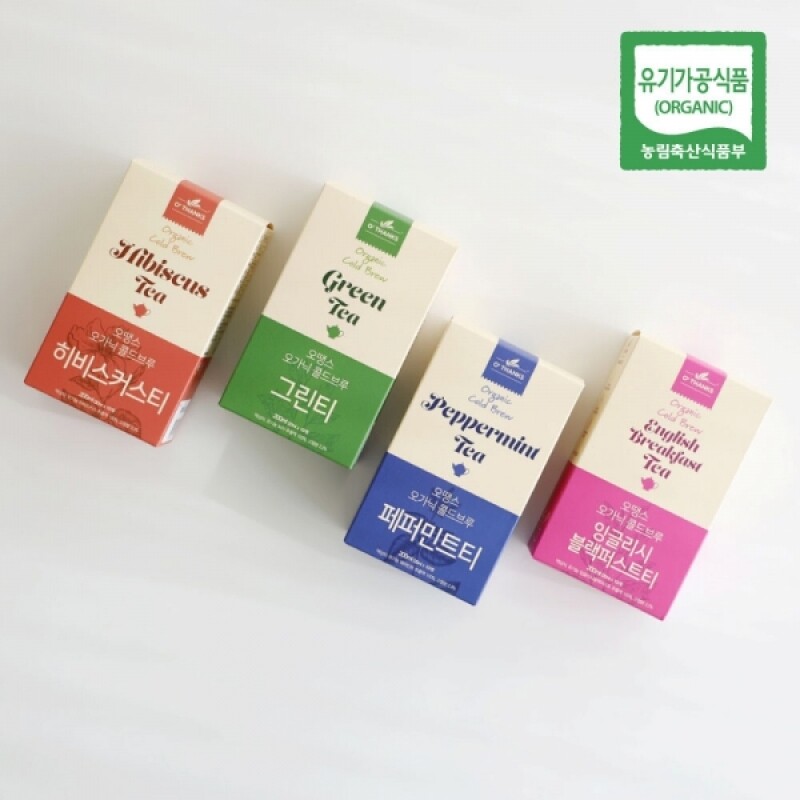 오땡스,오땡스 오가닉 콜드브루 허브티 스틱 그린티 페퍼민트티 히비스커스티 홍차 200ml (20mlx10입)